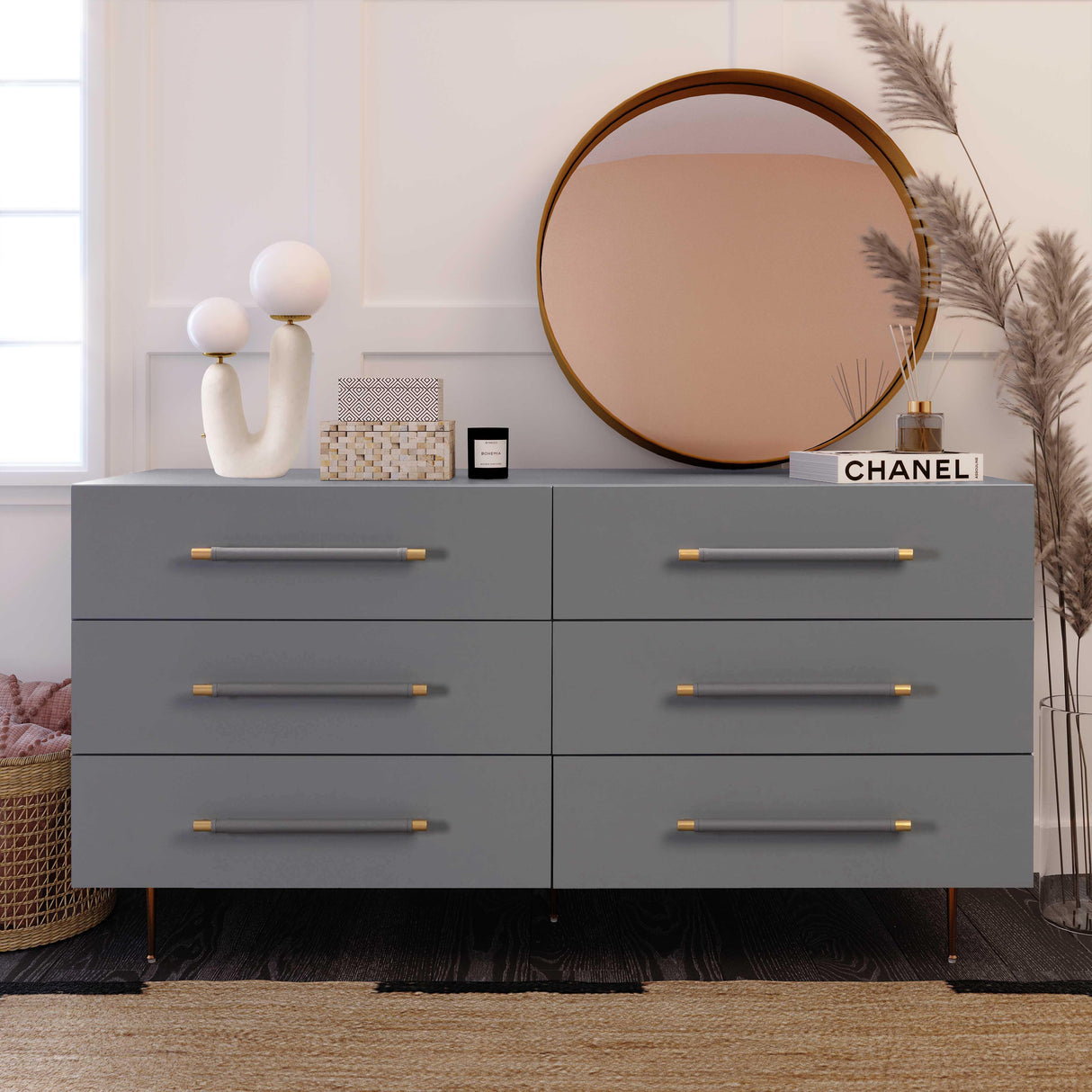 TOV Trident Grey 6 Drawer Dresser
