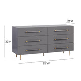 TOV Trident Grey 6 Drawer Dresser