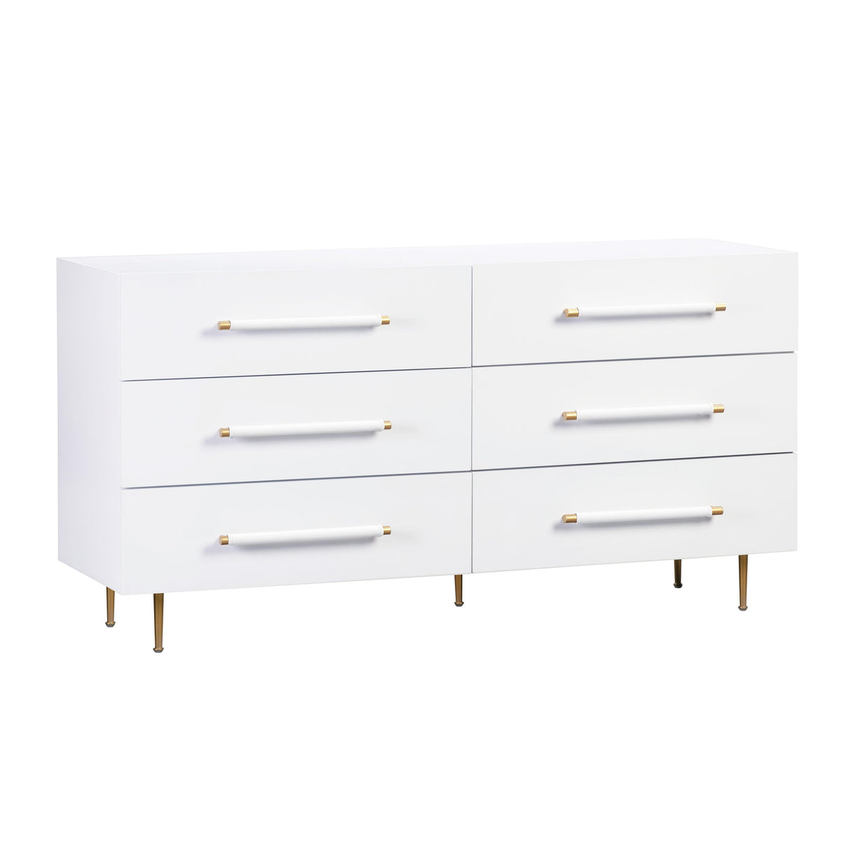 TOV Trident White 6 Drawer Dresser