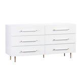 TOV Trident White 6 Drawer Dresser