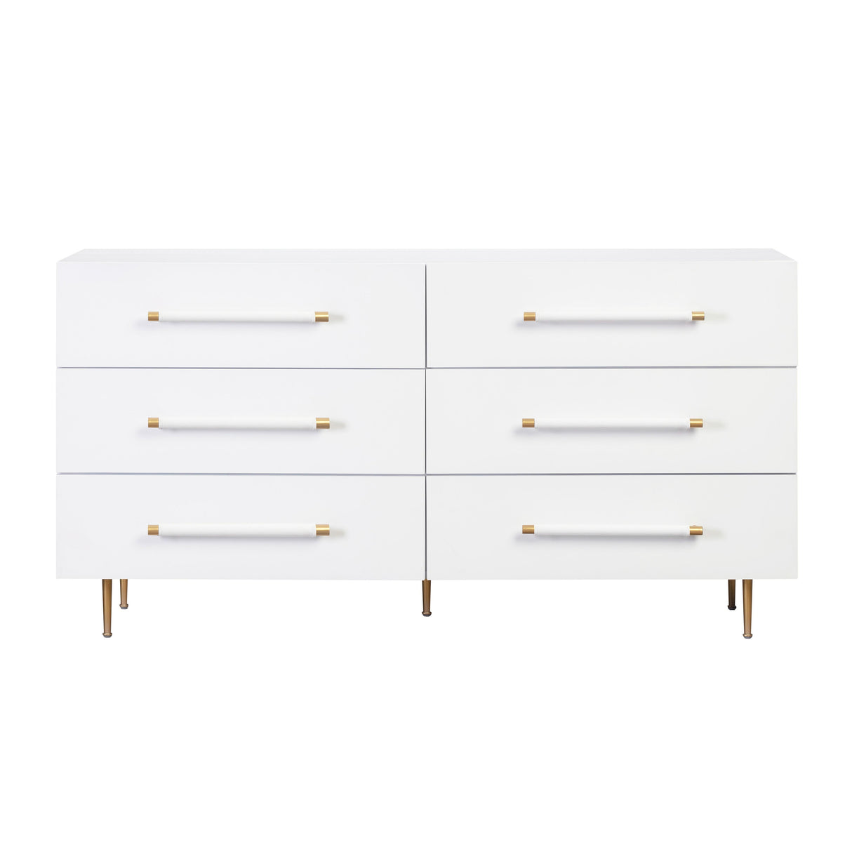 TOV Trident White 6 Drawer Dresser