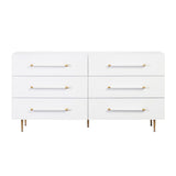 TOV Trident White 6 Drawer Dresser