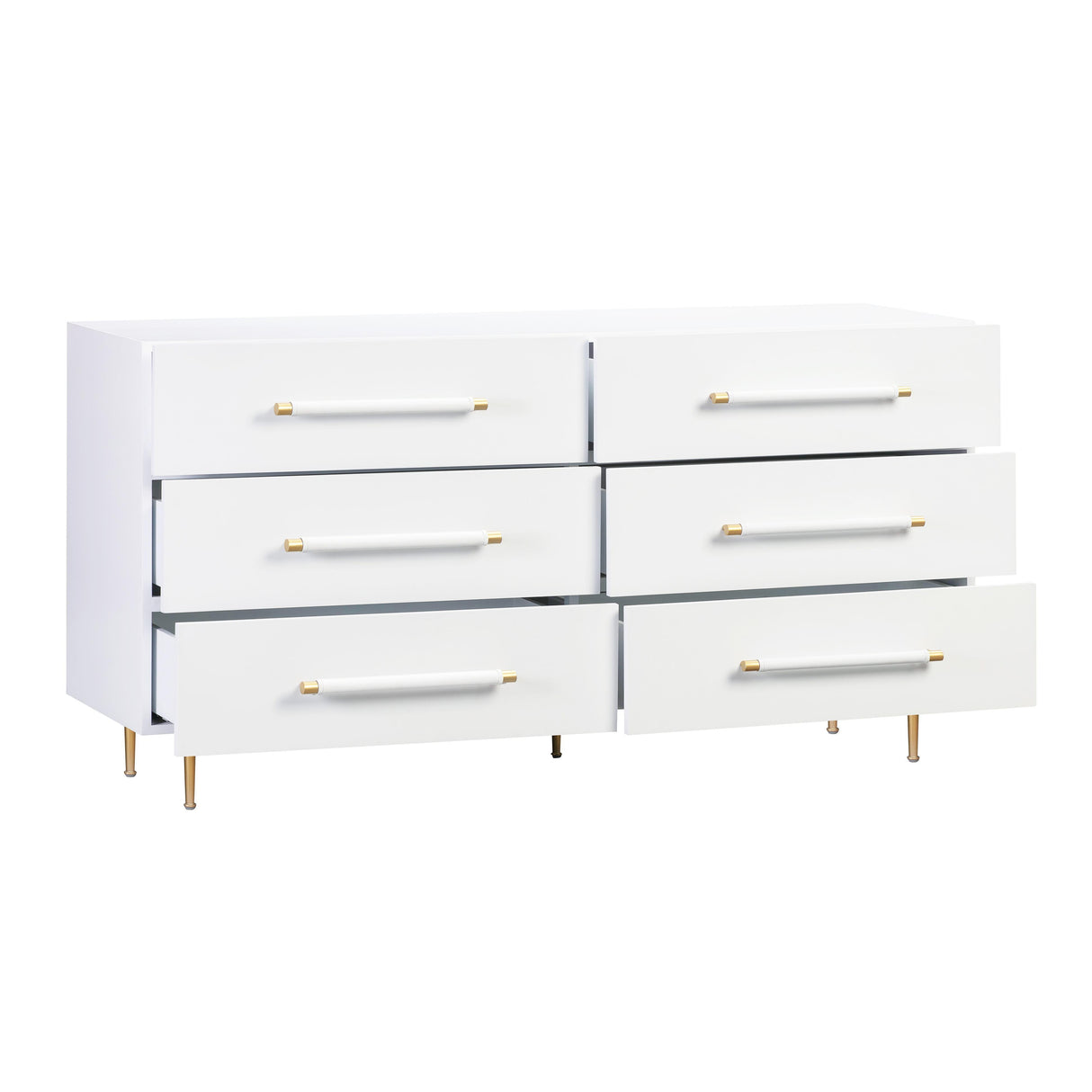 TOV Trident White 6 Drawer Dresser