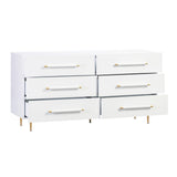 TOV Trident White 6 Drawer Dresser