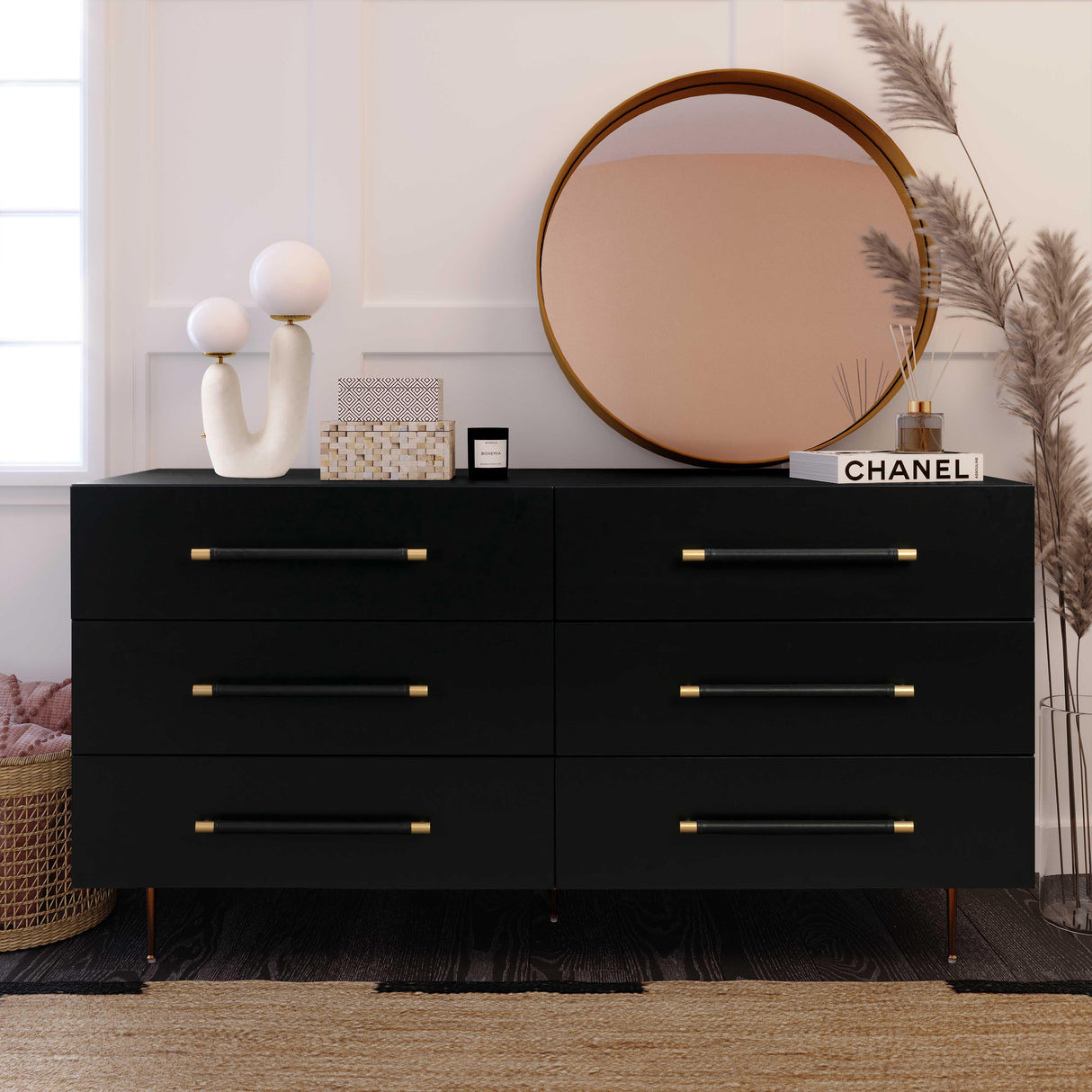 TOV Trident Black 6 Drawer Dresser