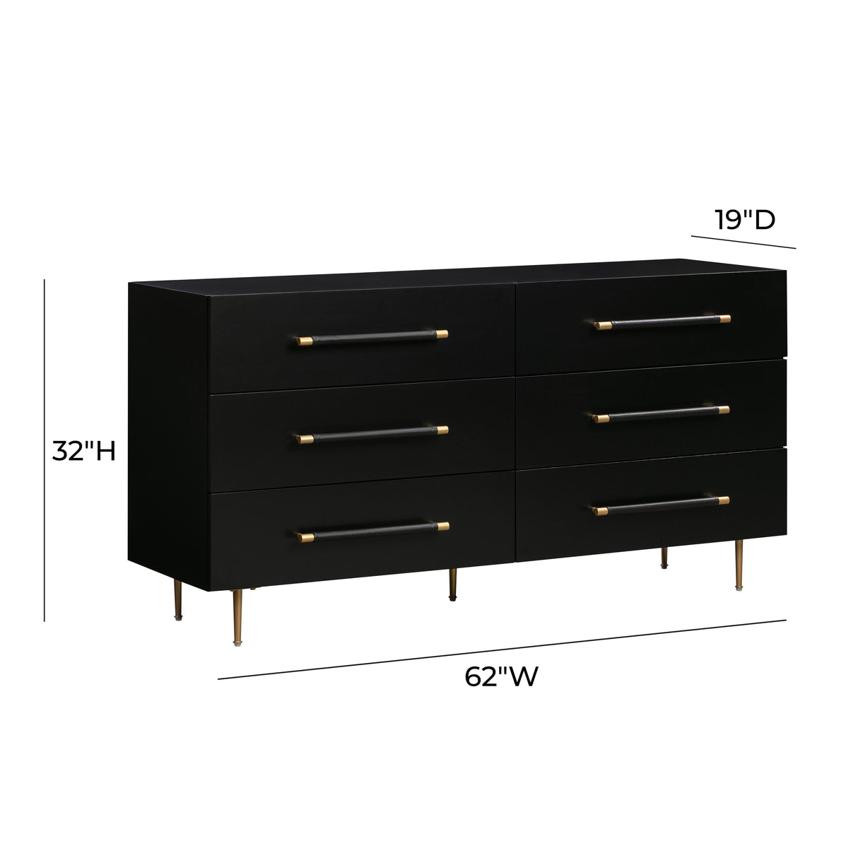 TOV Trident Black 6 Drawer Dresser