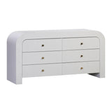 TOV Hump 6 Drawer White Dresser