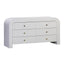 TOV Hump 6 Drawer White Dresser