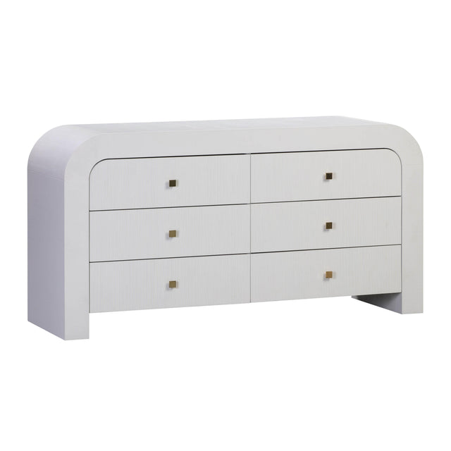 TOV Hump 6 Drawer White Dresser