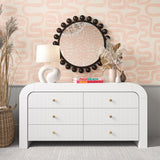 TOV Hump 6 Drawer White Dresser