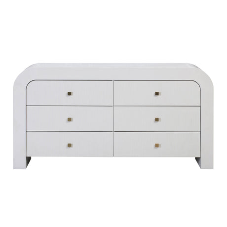 TOV Hump 6 Drawer White Dresser