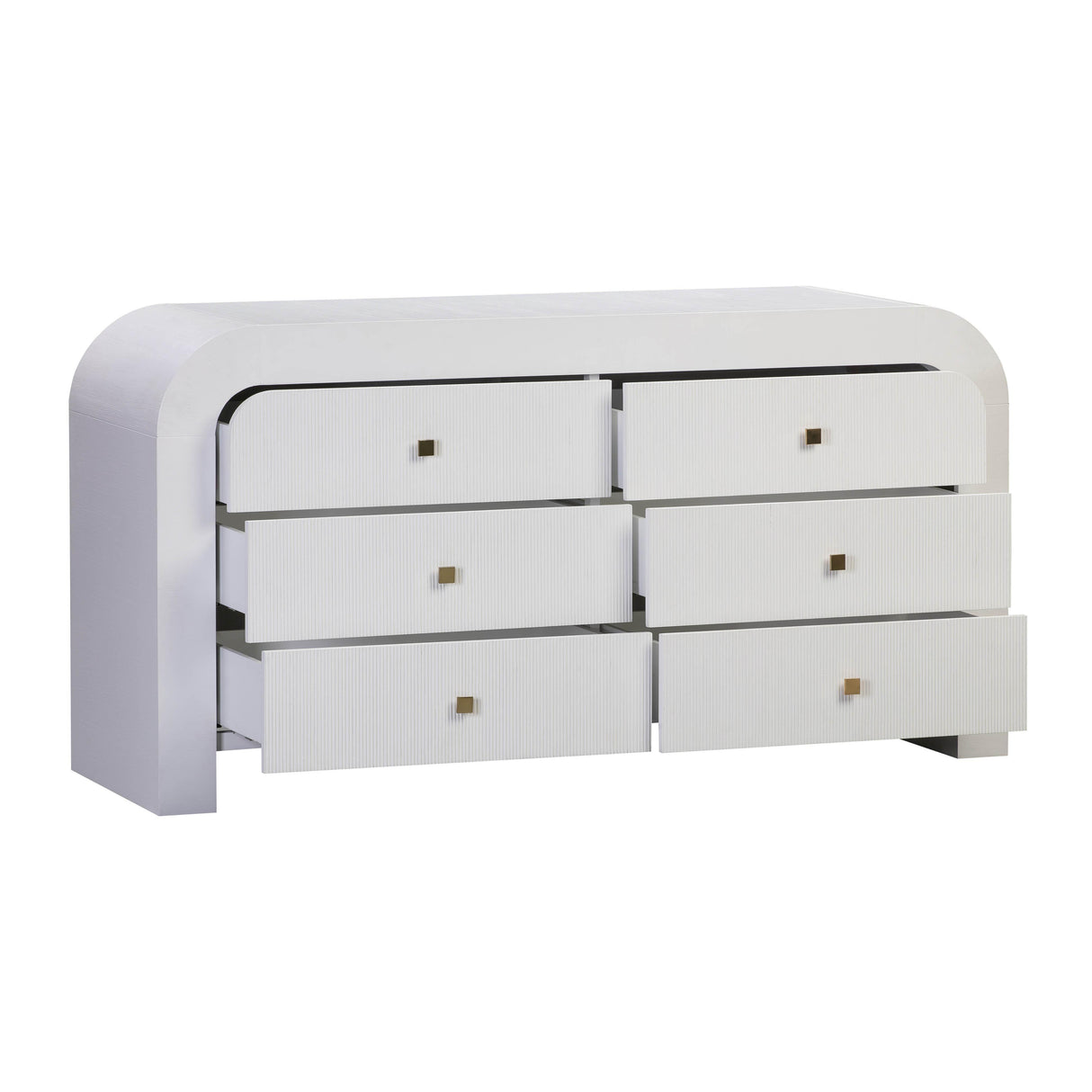 TOV Hump 6 Drawer White Dresser