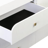TOV Hump 6 Drawer White Dresser
