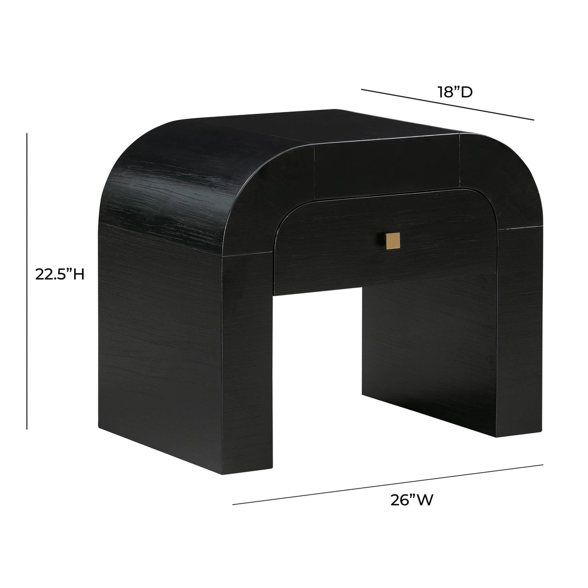 TOV Hump Black Nightstand