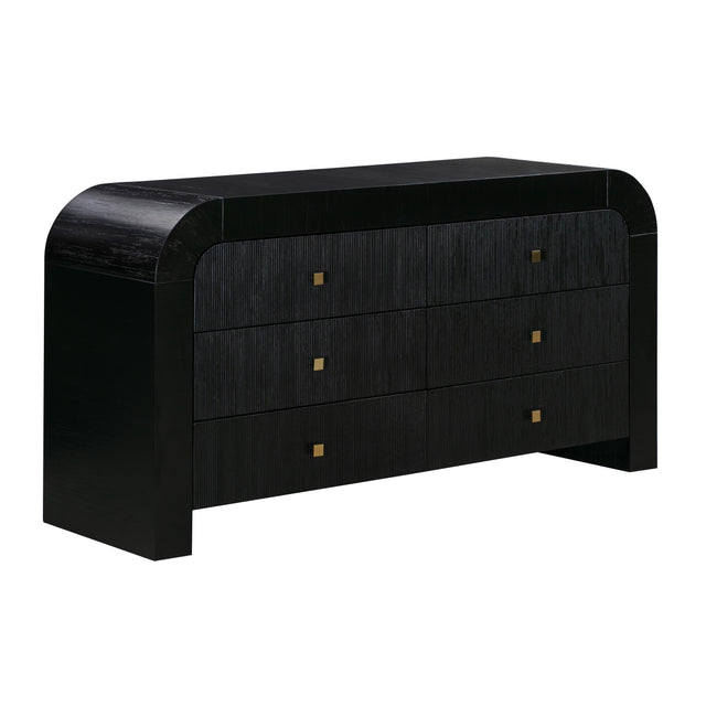 TOV Hump 6 Drawer Black Dresser