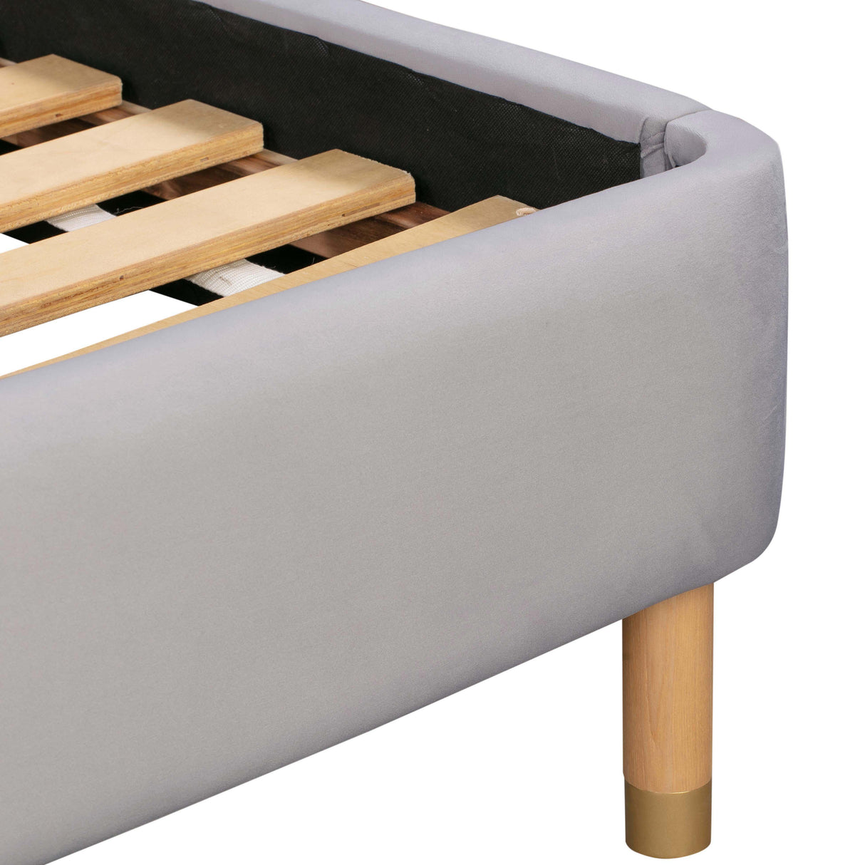 TOV Kavali Grey Velvet King Bed