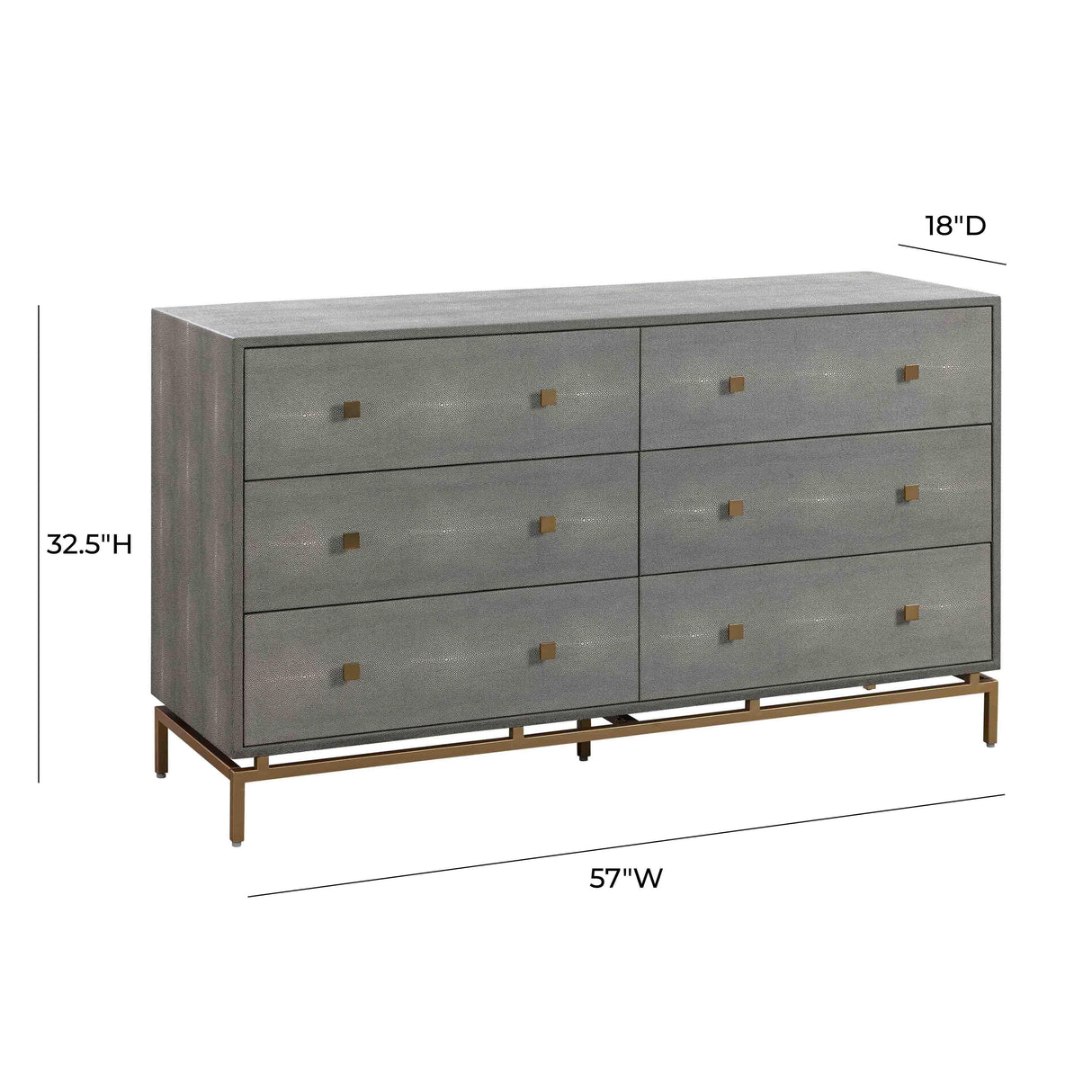 TOV Pesce Shagreen 6 Drawer Dresser