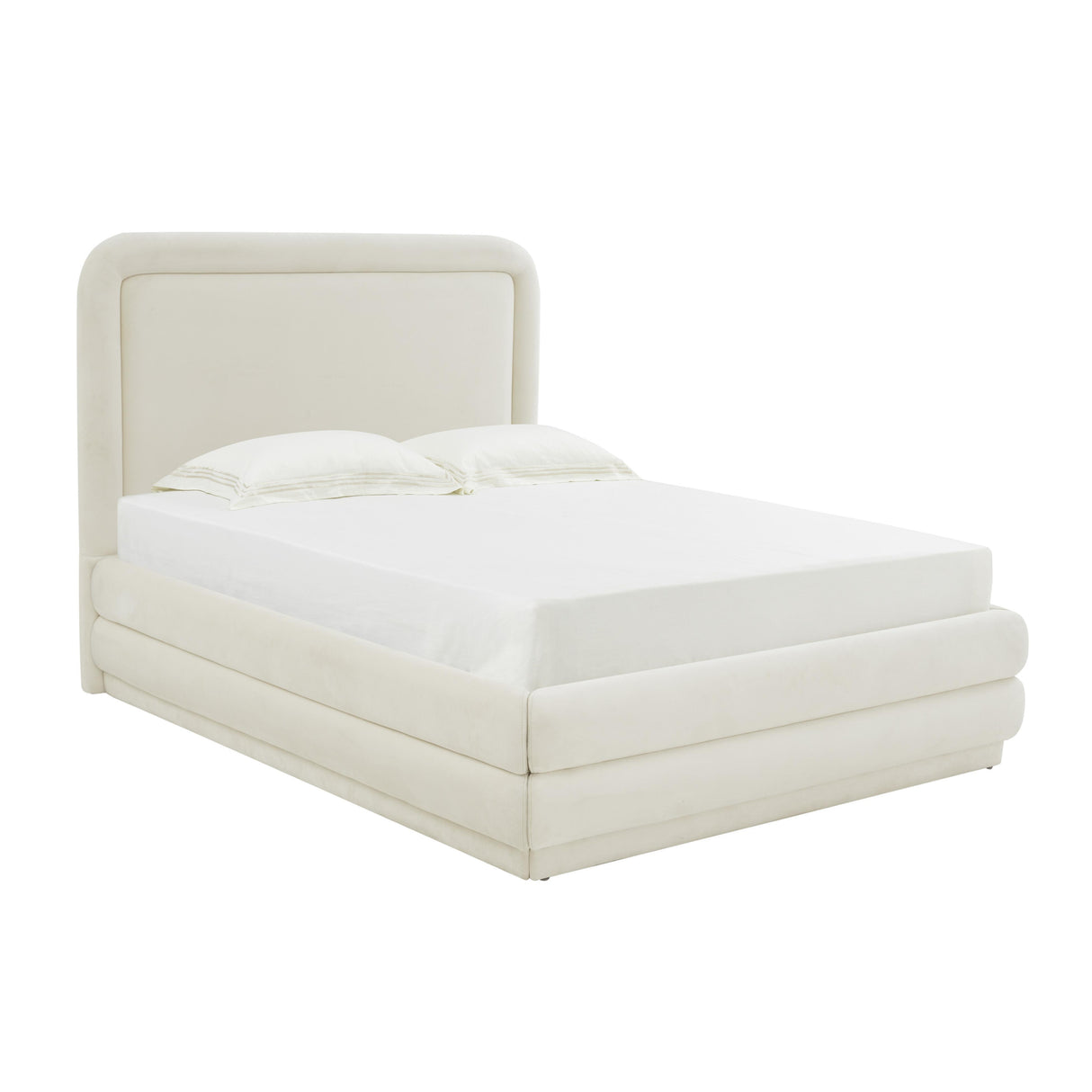TOV Briella Cream Velvet Bed in Queen