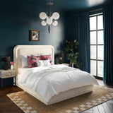 TOV Briella Cream Velvet Bed in Queen