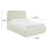 TOV Briella Cream Velvet Bed in Queen