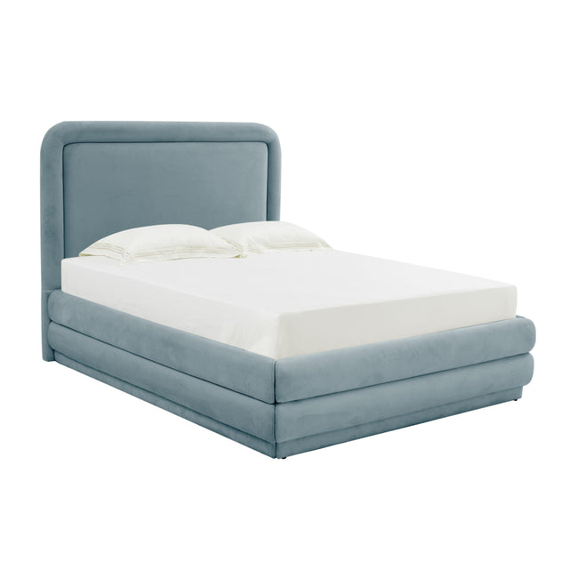 TOV Briella Bluestone Velvet Bed in King