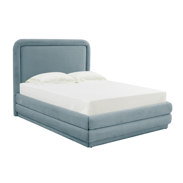 TOV Briella Bluestone Velvet Bed in Queen