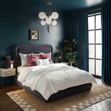 TOV Briella Dark Grey Velvet Bed in Queen