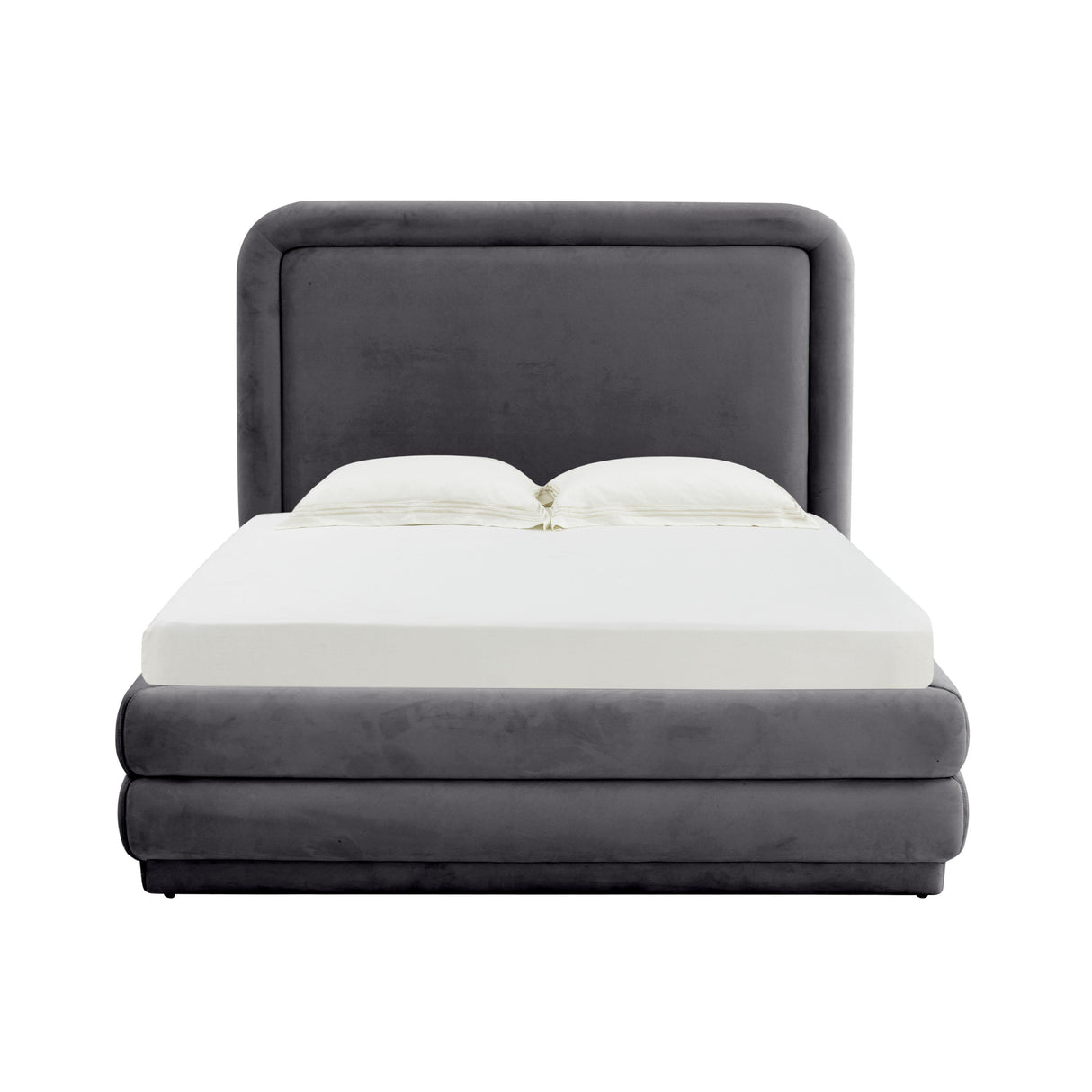 TOV Briella Dark Grey Velvet Bed in Queen