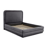 TOV Briella Dark Grey Velvet Bed in Queen