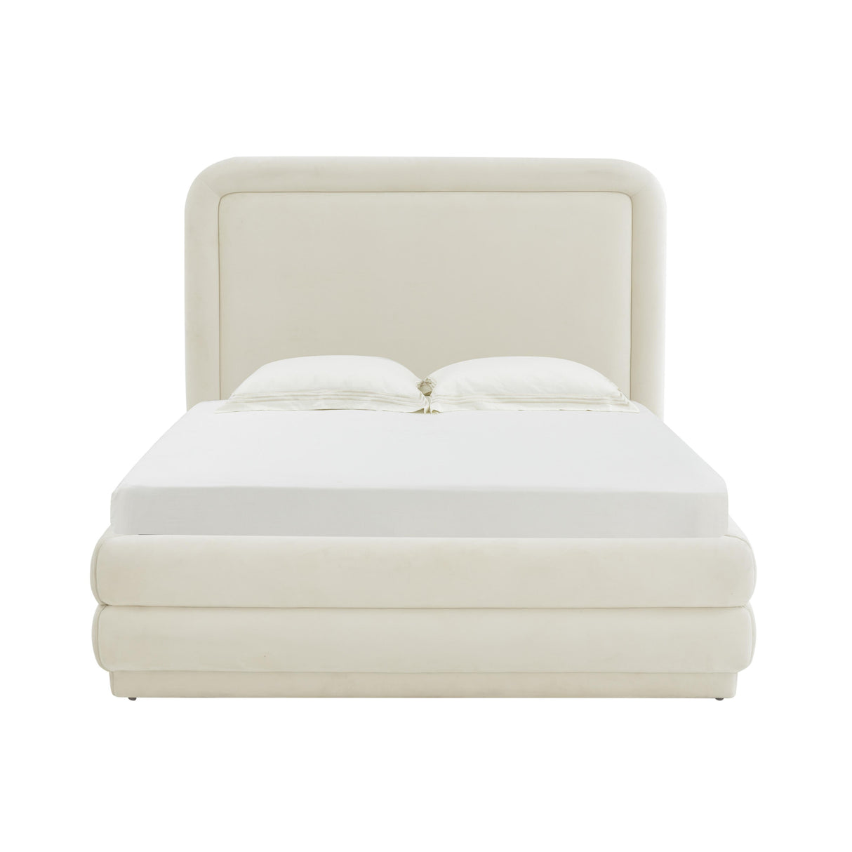 TOV Briella Cream Velvet Bed in Full