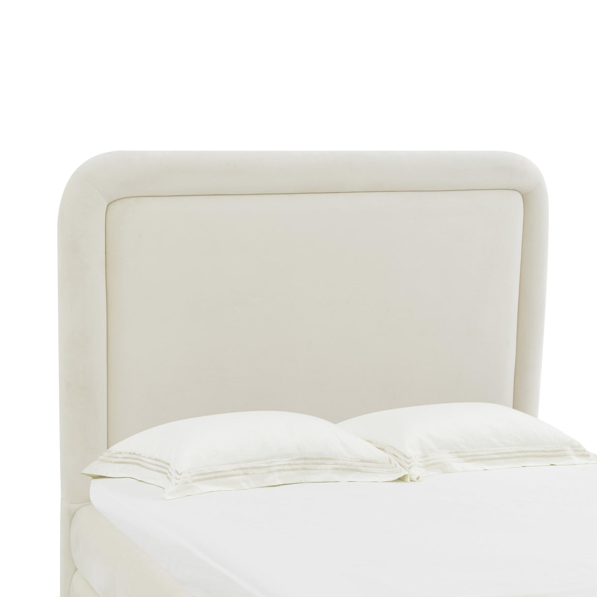 TOV Briella Cream Velvet Bed in Full