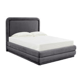 TOV Briella Dark Grey Velvet Bed in Full