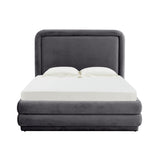 TOV Briella Dark Grey Velvet Bed in Full