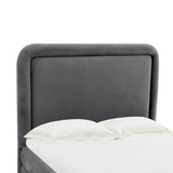 TOV Briella Dark Grey Velvet Bed in Full