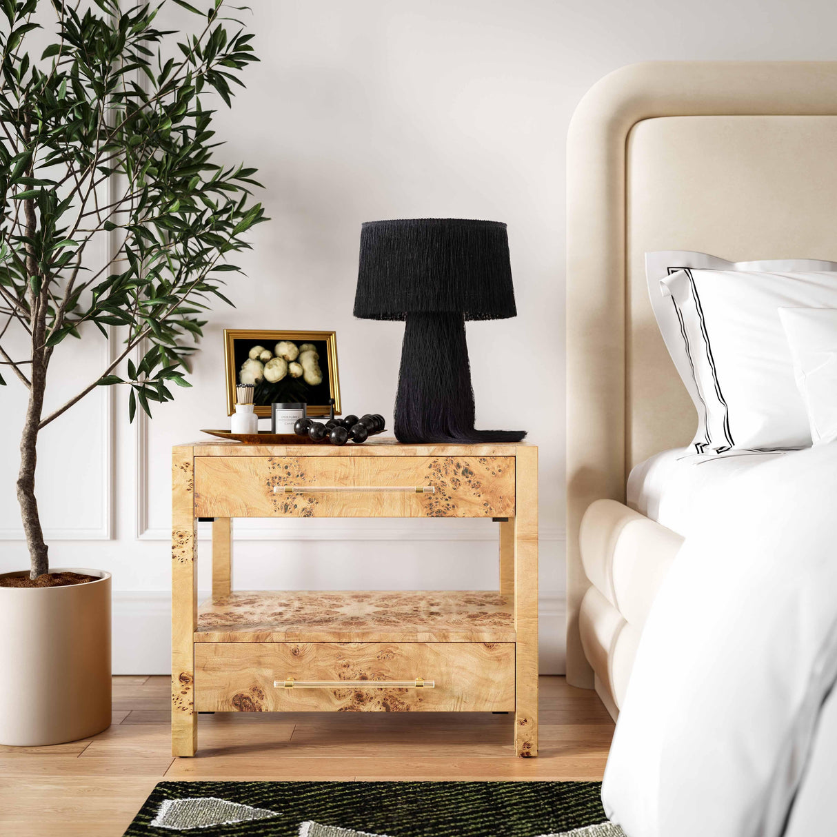 TOV Brandyss Natural Burl Nightstand