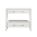 TOV Brandyss White Burl Nightstand