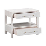 TOV Brandyss White Burl Nightstand