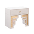 TOV Suzie Cream & Rattan Nightstand