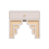 TOV Suzie Cream & Rattan Nightstand
