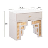 TOV Suzie Cream & Rattan Nightstand