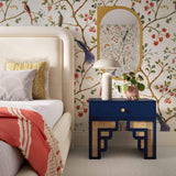 TOV Suzie Navy & Rattan Nightstand
