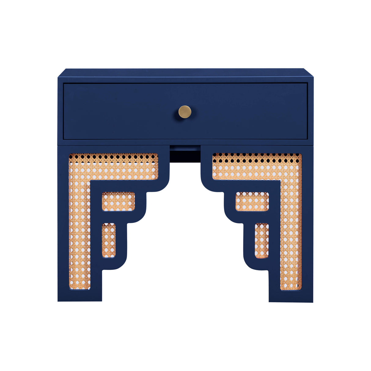 TOV Suzie Navy & Rattan Nightstand