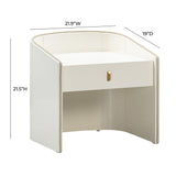 TOV Collins Cream Lacquer Nightstand