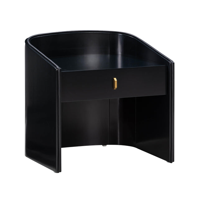 TOV Collins Black Lacquer Nightstand