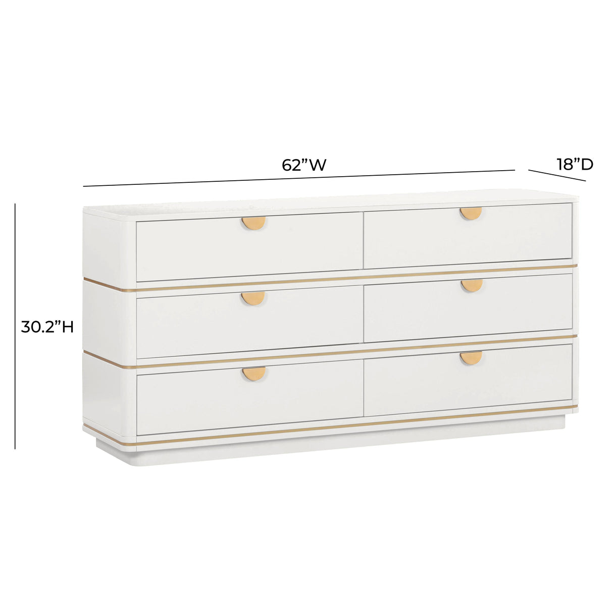 TOV Julieta Cream 6 Drawer Dresser