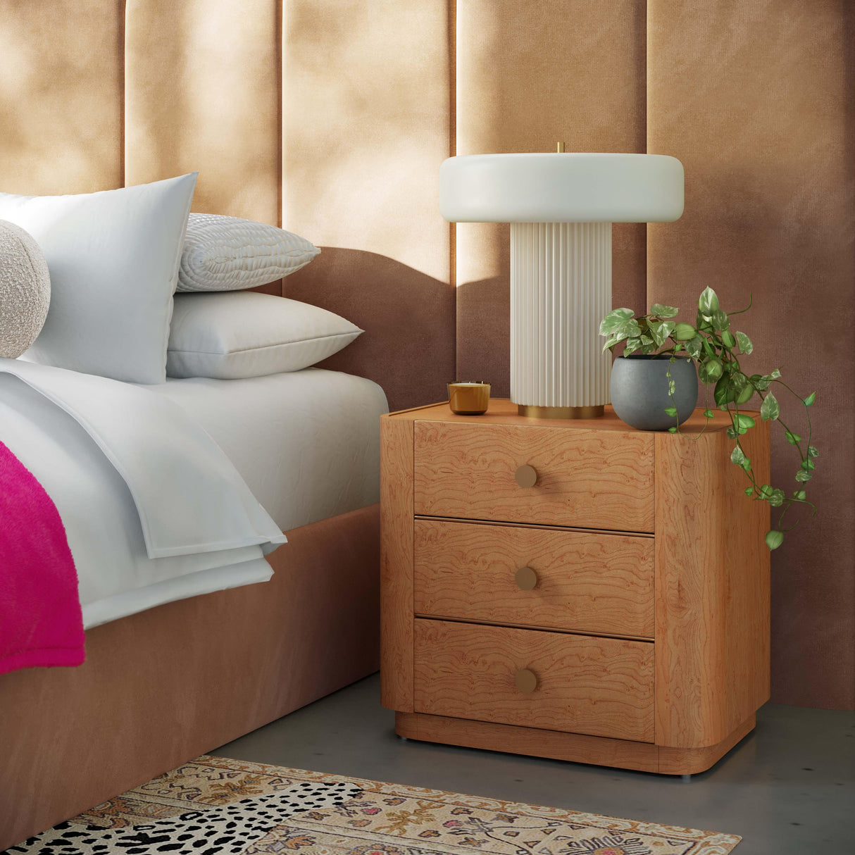 TOV Abigail Natural Birdseye Maple Nightstand