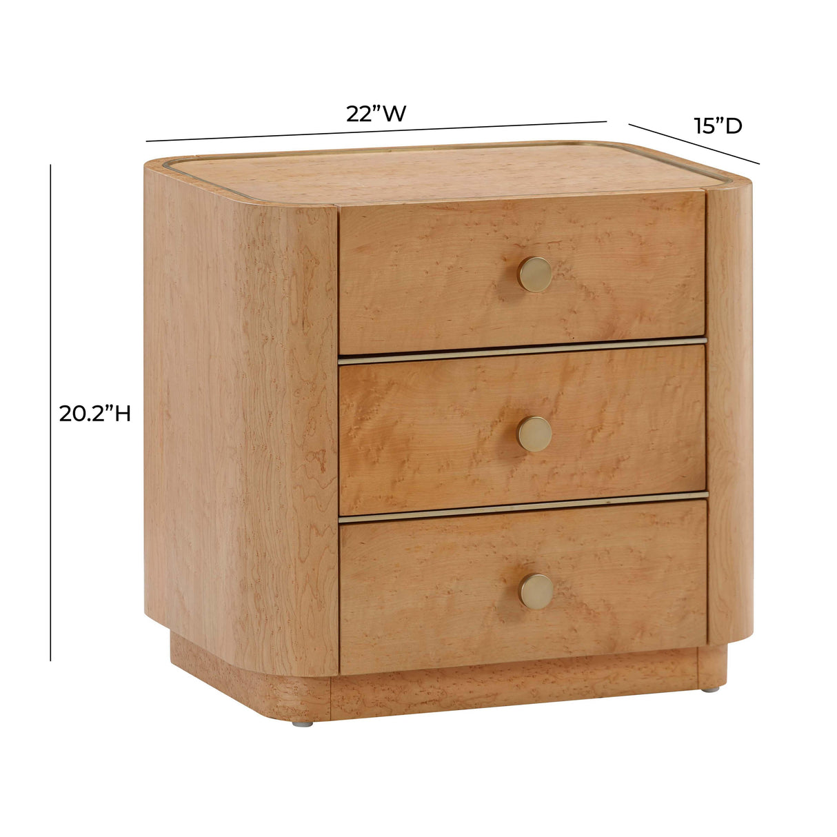 TOV Abigail Natural Birdseye Maple Nightstand