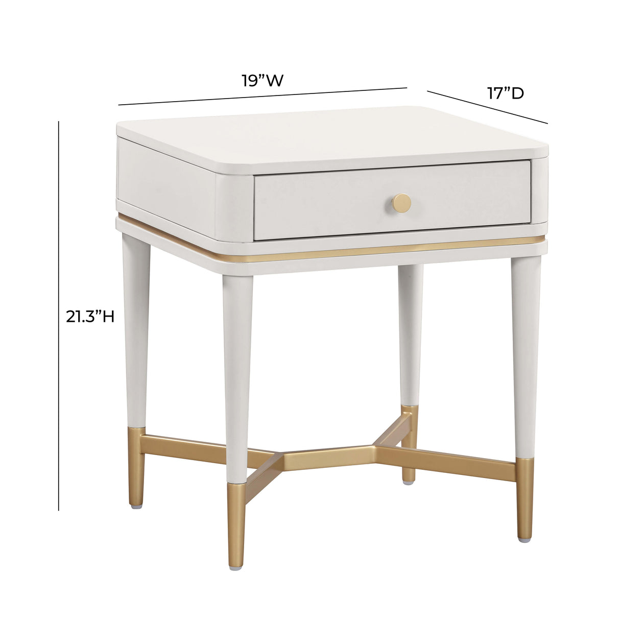 TOV Julieta Cream Nightstand