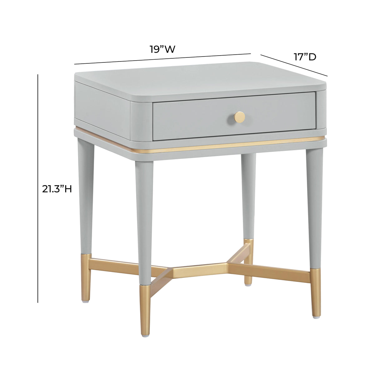 TOV Julieta Grey Nightstand