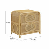 TOV Tina Natural Rattan Nightstand